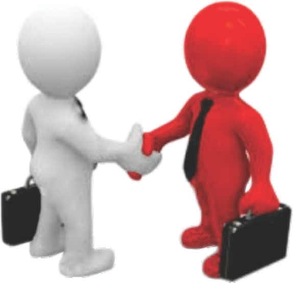 Two professionals shaking hands